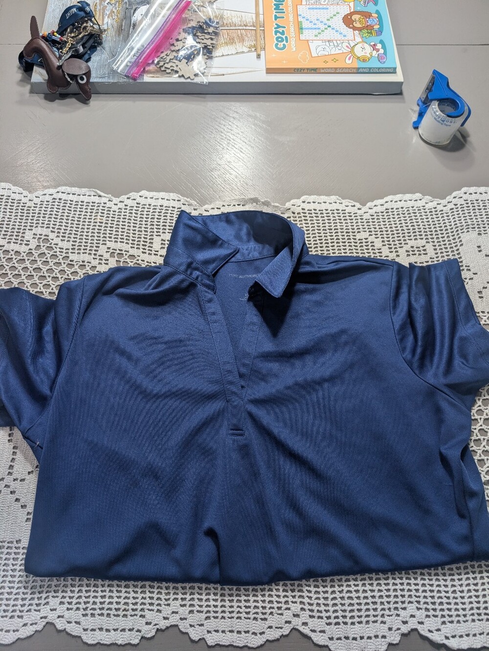Port Authority Womens Navy Blue Polo Shirt - Classic Short Sleeve Top Size XL